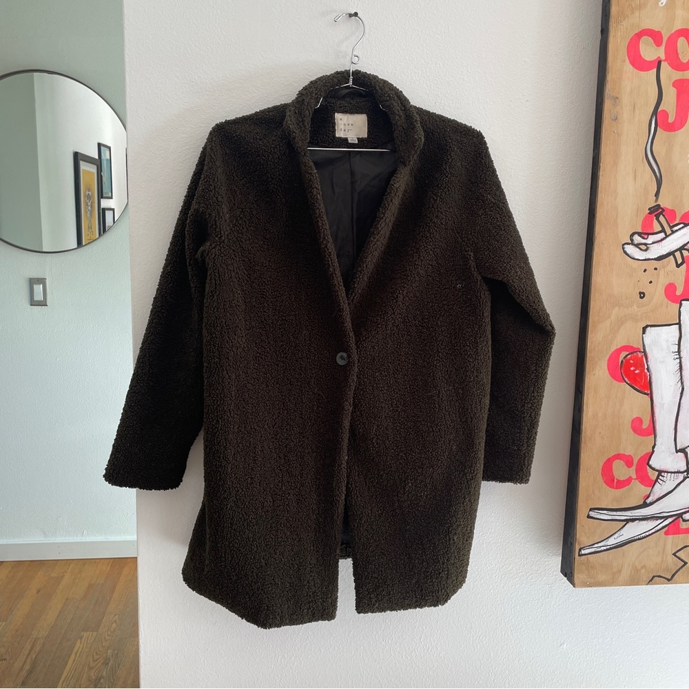 Oversized fuzzy coat